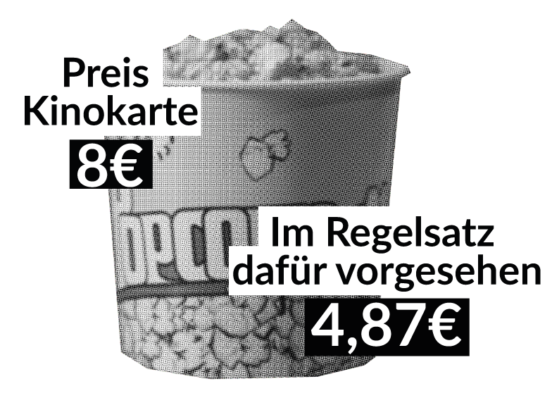 Preis Kinokarte: 8€ | Im Regelsatz dafür vorgesehen: 4,66€